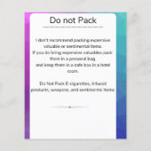 Inpaklijst flyer (Achterkant)