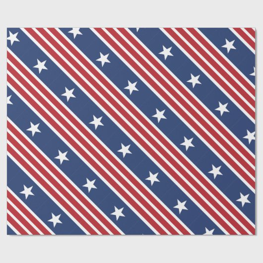 Inpakpapier 4 juli Rood Blauw Wit Vlag (Vlak)