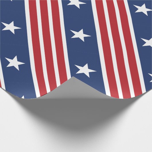 Inpakpapier 4 juli Rood Blauw Wit Vlag (Hoek)