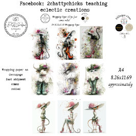 Inpakpapier 9 A4 Ontwerpen Whimsical Cats Deco Vel