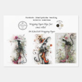 Inpakpapier 9 A4 Ontwerpen Whimsical Cats Deco Vel (Voorkant)