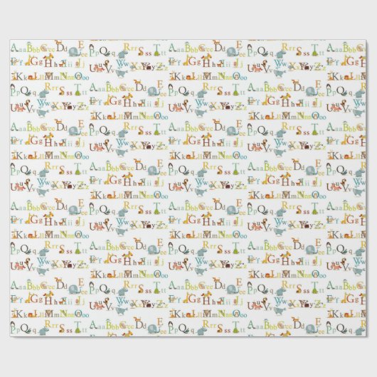 Inpakpapier - alfabet (Vlak)