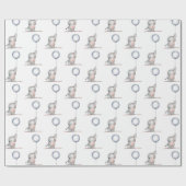 Inpakpapier - Baby olifanten met een ballon (Vlak)