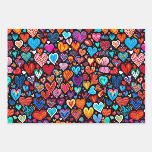 inpakpapier blad kleine harten inpakpapier (Voorkant 3)