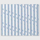 Inpakpapier Blauw & Wit Streep Blad (Vlak)