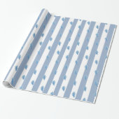 Inpakpapier Blauw & Wit Streep Blad (Uitgerold)