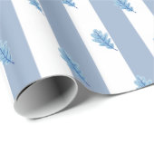 Inpakpapier Blauw & Wit Streep Blad (Rol Hoek)