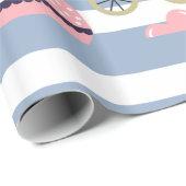 Inpakpapier Blauw & Wit Streep Buggy's (Rol Hoek)
