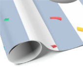 Inpakpapier Blauw & Wit Streep Kapperpaal (Rol Hoek)