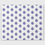 Inpakpapier - Blauwe Boom Versiering (Vlak)