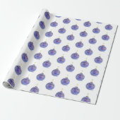 Inpakpapier - Blauwe Boom Versiering (Uitgerold)