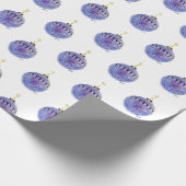 Inpakpapier - Blauwe Boom Versiering (Hoek)