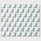 Inpakpapier - Blauwe Dino (Vlak)