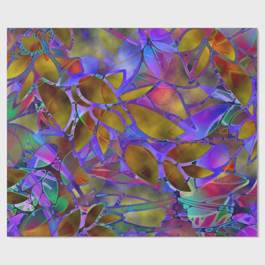 Inpakpapier Bloemen Abstract Glas in lood (Vlak)