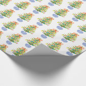 Inpakpapier: Blue Ginger Jar Kerstbomen (C Cadeaupapier (Hoek)