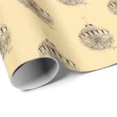Inpakpapier - Boomornament op Bleekgeel (Rol Hoek)