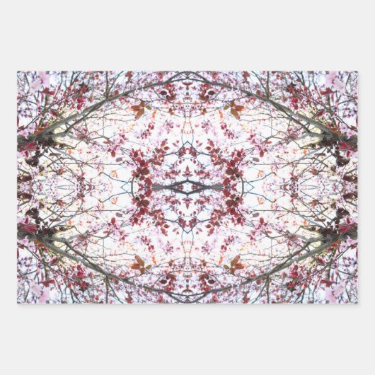 Inpakpapier: Collaged Cherry Blossom Design Inpakpapier Vel (Voorkant 3)