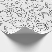 Inpakpapier Cute Kleurplaat Doodles Kinderen Kleur (Hoek)