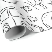 Inpakpapier Cute Kleurplaat Doodles Kinderen Kleur (Rol Hoek)