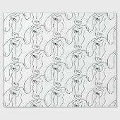 Inpakpapier Dachshond Kop, Kunst Tekening (Vlak)