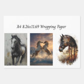 Inpakpapier Decoupage 9 A4 Paarden Vel (Voorkant)