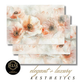 Inpakpapier – Decoupage - Elegante Pioen Bloemen Vel