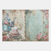 Inpakpapier – Decoupage Shabby Chic Thee Bloemen Vel (Voorkant)