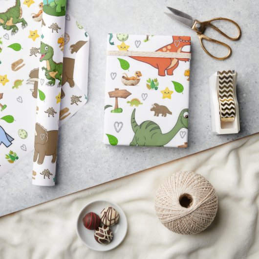 Inpakpapier Dinosaurus Fossielen Botten Natuur  (Crafts)