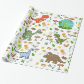 Inpakpapier Dinosaurus Fossielen Botten Natuur  (Uitgerold)