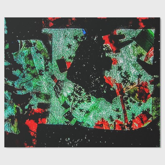 Inpakpapier donkerdroge abstracte bloemenkunststof (Vlak)