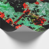 Inpakpapier donkerdroge abstracte bloemenkunststof (Hoek)