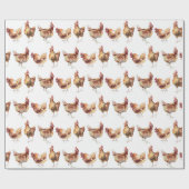 Inpakpapier - Drie boerderijkippen (Vlak)