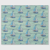 Inpakpapier Driftwood Beach Jade, jachtontwerp (Vlak)