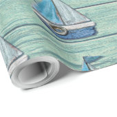 Inpakpapier Driftwood Beach Jade, jachtontwerp (Rol Hoek)