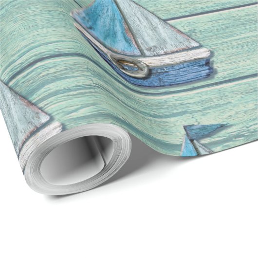 Inpakpapier Driftwood Beach Jade, jachtontwerp (Rol Hoek)