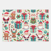 Inpakpapier Flat Sheet Set van 3-Kerstmis (Voorkant 3)