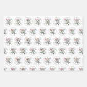 Inpakpapier Flat Sheet Set van 3, Retro Bloemen Vel (Voorkant 3)