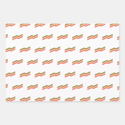 Inpakpapier Flat Sheet Set van 3, Retro Bloemen Vel (Voorkant 2)