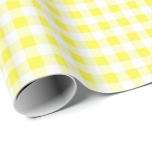 Inpakpapier, Geel Gingham Cadeaupapier