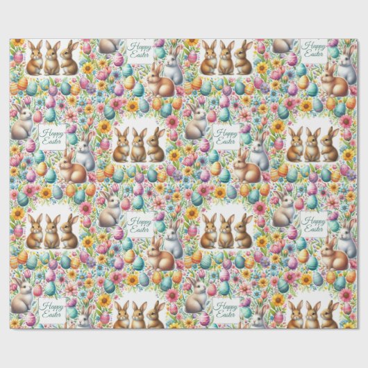  inpakpapier Happy Easter Gifts (Vlak)