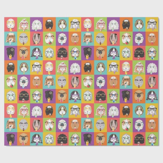 Inpakpapier Happy Guinea Pigs (Vlak)