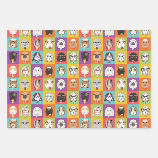 Inpakpapier Happy Guinea Pigs Vel (Voorkant)