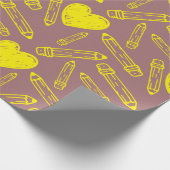 Inpakpapier: Heart Pencil School Style Cadeaupapier (Hoek)