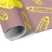 Inpakpapier: Heart Pencil School Style Cadeaupapier (Rol Hoek)