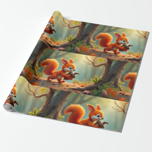 inpakpapier-herfstbos cadeaupapier (Uitgerold)