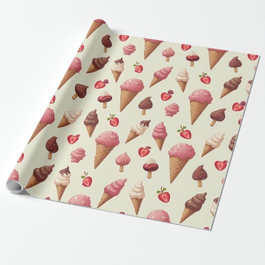 Inpakpapier_icecream Cadeaupapier (Uitgerold)