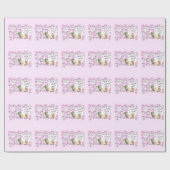 Inpakpapier Ik hou van de bruiloft taart roze (Vlak)