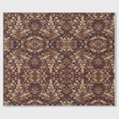  inpakpapier, kastanjebruin en goud cadeaupapier (Vlak)