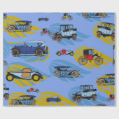 Inpakpapier met antiek auto's (GRAND DAD) (Vlak)