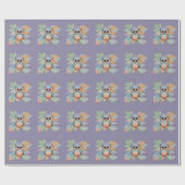 Inpakpapier met Baby Uil & Leaf Design (Vlak)
